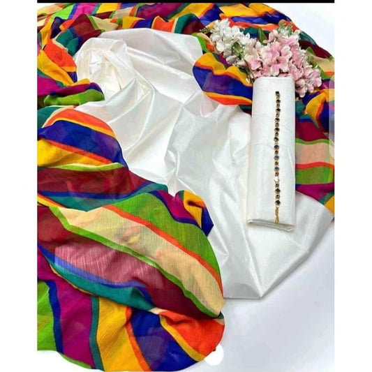 3 Pcs Women's Unstitched Plain Suit