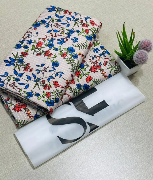 2 Pcs Women's Unstitched Printed Suit