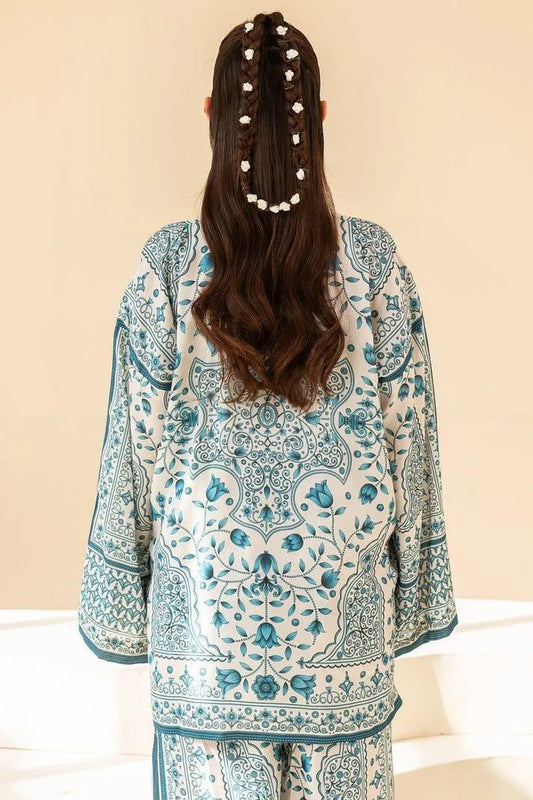 2 Pcs Women's Stitched Swiss Lawn Printed Shirt And Trouser