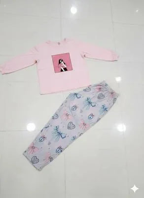 2 Pcs Women's Stitched Jersey Printed Night Suit