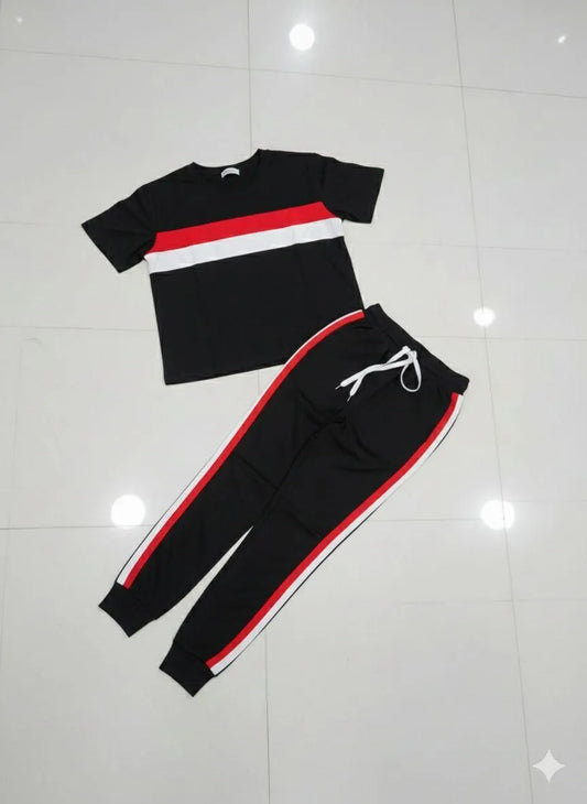 2 Pcs Women's Stitched Jersey Plain Tracksuit