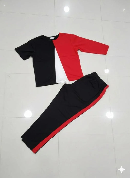 2 Pcs Women's Stitched Jersey Plain Tracksuit