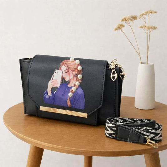 Women's Leather Printed Hand Bag