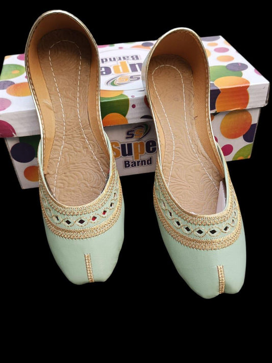 Stylish Women's leather Khussa with Thread Work - 1 Pair