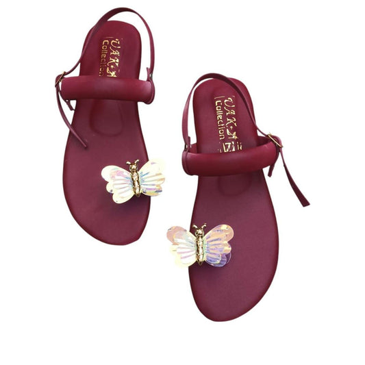 Stylish Women's Fancy Kolhapuri Chappal - 1 Pcs in Maroon Fabric